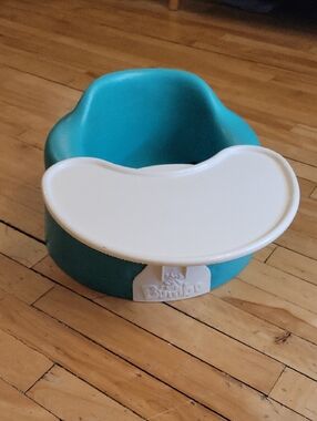 Bumbo Infant Floor Seat in Teal with Safety Harness And Tray